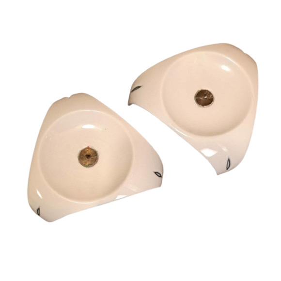 MidCentury Sgrafo Modern MCM 1950-60s Candleholder White Porcelain Tripod Müller